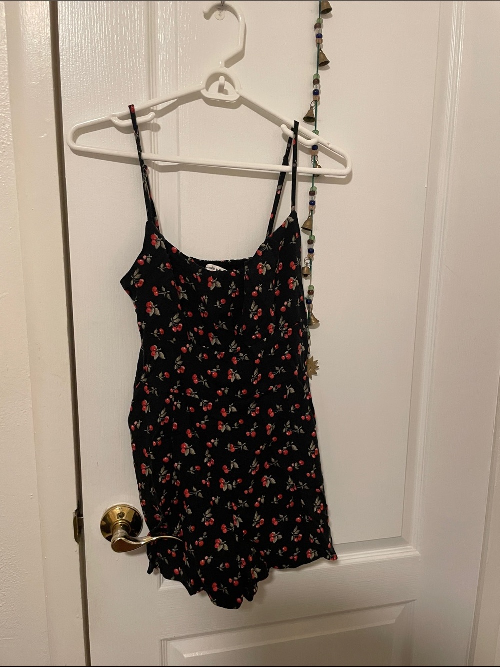Abercrombie & Fitch Black Floral Spaghetti Strap Romper